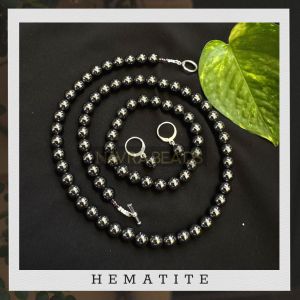 Gemstone Necklace With Bracelet,Hematite