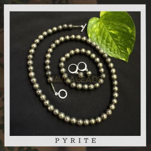 Gemstone Necklace With Bracelet,Pyrite