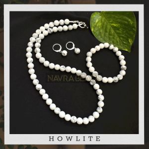 Gemstone Necklace With Bracelet,Howlite