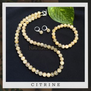 Gemstone Necklace With Bracelet,Citrine