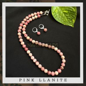 Gemstone Necklace,Pink Llanite