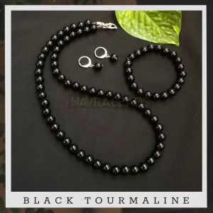 Gemstone Necklace With Bracelet,Black Tourmaline