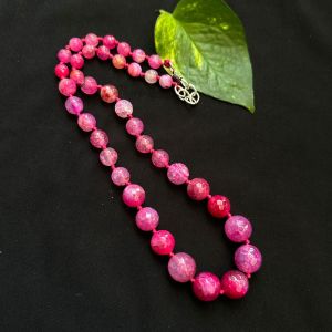 Onyx Graduated Necklace, Pink