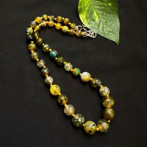 Onyx Graduated Necklace,Yellow with Black