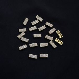 5 Hole connector bar, CZ stone,Silver Finish,15x5 mm