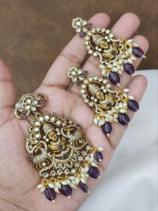 Victorian (Balaji) Pendent with Earrings,amethyst purple