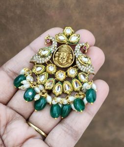 Victorian (Balaji) Pendent with peacock,Green