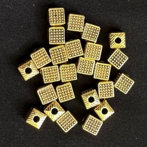 Antique Gold Beads,7X6mm,Sold by 25 gms (approx 20 to 25 beads)