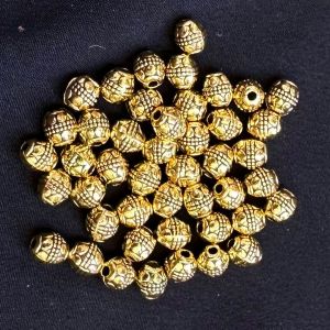 Antique Gold Beads,4x5mm,Sold by 25 gms (approx 40 to 45 beads)