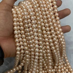 A+ Quality Glass Pearls , 8mm, Round,Beige