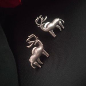 Silver Replica ,Deer Design stud Earrings 