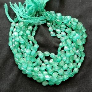 Monolisa (Imitation Cats Eye) Flat Teardrop Beads, 10X8mm,Sea Green