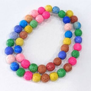 Lava Beads, Round, 8mm,Multicolour