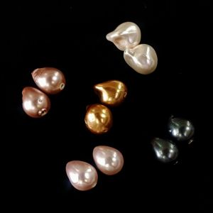 Baroque Pearl, Shell Pearl, 12x16 mm,Assorted, Pack Of 5 Pairs