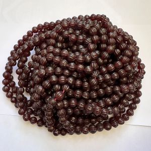 Glass Beads, Pumpkin Shape, 8mm,Dark Maroon