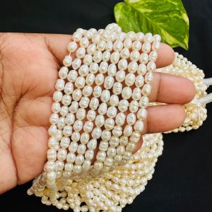 AA Grade Fresh Water Pearls, Rice Shape, 4x5mm, Cream
