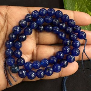 Natural Agate Beads, 8mm, Round, Ink Blue