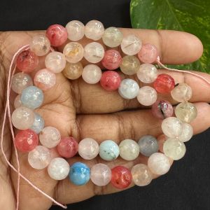 Natural Agate Beads, 8mm, Round, Light Multicolour Shade
