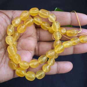 Natural Quartz Beads, (Oval), 8x10mm , Yellow