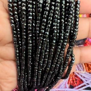 Cubic Zirconia Beads, CZ or Czech beads, Black