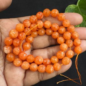 Natural Agate Beads, 8mm, Round, Orange