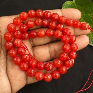 Natural Agate Beads, 8mm, Round, Reddish Orange