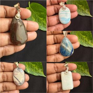 Natural Gemstone Pendant Assorted (Small),Pack Of 5
