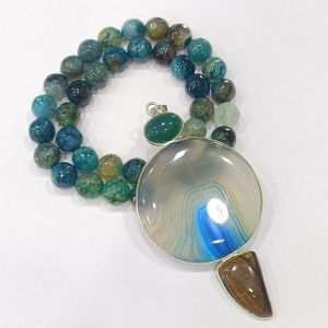 Combo of Gemstone Pendant+ Onyx Beads