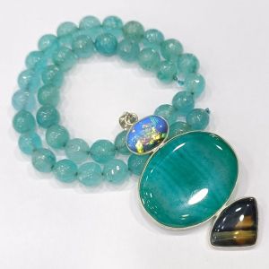 Combo of Gemstone Pendant+Agate Beads