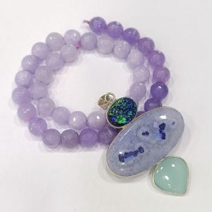 Combo of Gemstone Pendant+Agate Beads