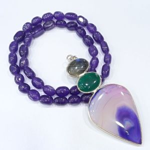 Combo of Gemstone Pendant +Agate Beads