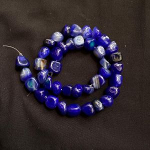 Agate Nuggets, Blue, 15" String