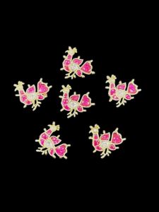 Jadau Charms, Bird, Pink and White , sold by 1 pc 
