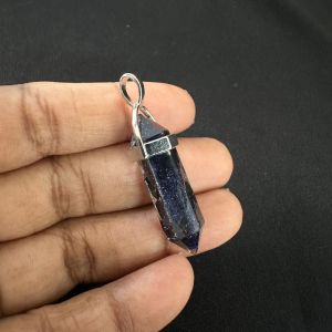 Pencil Pendants, Blue Stone, 40*8mm