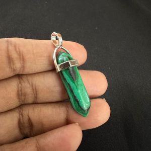 Pencil Pendants, Malachite Green, 40*8mm