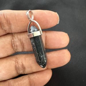 Pencil Pendants ,Snowflake obsidian ,40*8mm