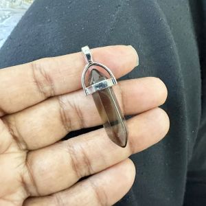 Pencil Pendants, Glass ,Pinkish peach, 40*8mm
