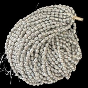 Fresh water Pearls , 2nd quality , Nugget shaped, 6*7mm, Grey