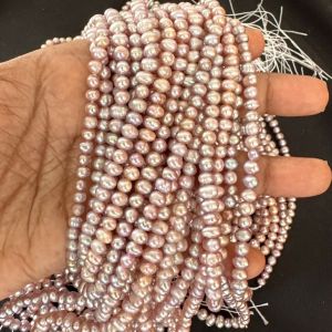 AAA Quality Fresh Water Pearls, Potato, 4*5mm, Pink