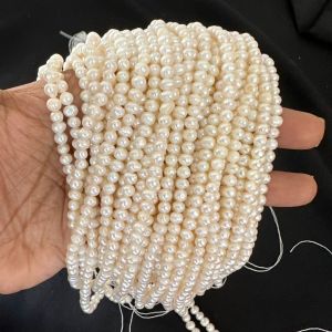 AAA Quality Fresh Water Pearls, Potato, 4*5mm, Cream