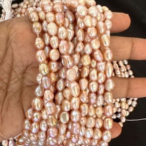AAA Quality Fresh Water Pearls, Nuggets, 7 to 9mm, Pink