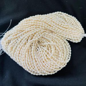 AA Quality Fresh Water Pearls, Rice, 3*4mm, Cream
