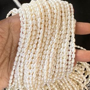 AA Quality Fresh Water Pearls, Rice, 3*4mm, Cream