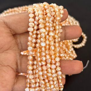 AAA Quality Fresh Water Pearls, Nugget, 4-5mm,Peach