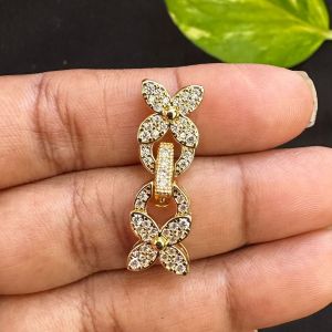 Zircon Stone Clasp, Butterfly,Gold Finish, Sold by 1 piece