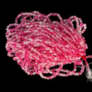 Crackle Glass Beads, 8mm Round,Pink