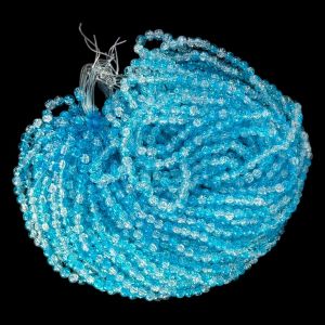 Crackle Glass Beads, 8mm Round,Blue