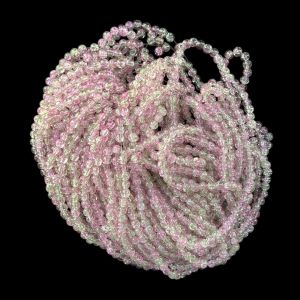 Crackle Glass Beads, 8mm Round,Green with Pink