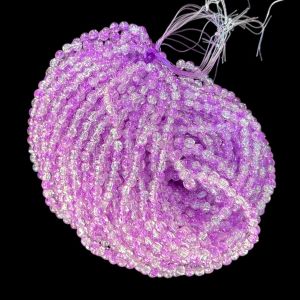 Crackle Glass Beads, 8mm Round,Purple