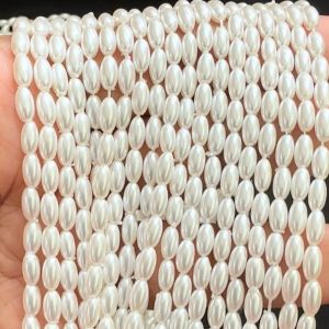 Shell Pearl, Rice shape, Cream,3*6 